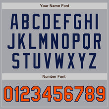Load image into Gallery viewer, Custom Gray Orange-Navy Authentic Two Tone Baseball Jersey

