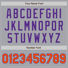 Load image into Gallery viewer, Custom Gray Orange-Purple Authentic Two Tone Baseball Jersey
