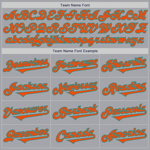 Custom Gray Orange-Teal Authentic Two Tone Baseball Jersey