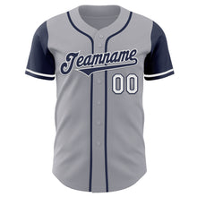 Load image into Gallery viewer, Custom Gray Navy-White Authentic Two Tone Baseball Jersey
