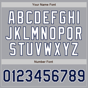 Custom Gray Navy-White Authentic Two Tone Baseball Jersey