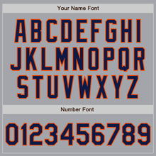 Load image into Gallery viewer, Custom Gray Navy-Orange Authentic Two Tone Baseball Jersey
