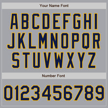 Load image into Gallery viewer, Custom Gray Navy-Gold Authentic Two Tone Baseball Jersey
