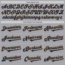 Load image into Gallery viewer, Custom Gray Navy-Old Gold Authentic Two Tone Baseball Jersey
