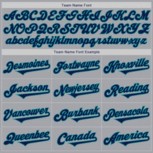 Load image into Gallery viewer, Custom Gray Navy-Teal Authentic Two Tone Baseball Jersey
