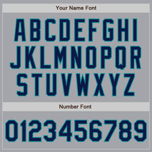 Load image into Gallery viewer, Custom Gray Navy-Teal Authentic Two Tone Baseball Jersey
