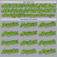 Load image into Gallery viewer, Custom Gray Neon Green-Navy Authentic Two Tone Baseball Jersey
