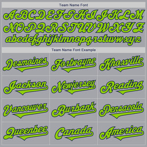 Custom Gray Neon Green-Navy Authentic Two Tone Baseball Jersey