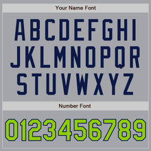 Load image into Gallery viewer, Custom Gray Neon Green-Navy Authentic Two Tone Baseball Jersey
