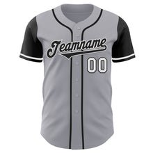 Load image into Gallery viewer, Custom Gray Black-White Authentic Two Tone Baseball Jersey
