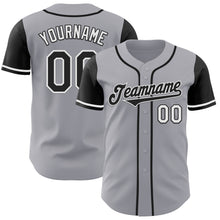 Load image into Gallery viewer, Custom Gray Black-White Authentic Two Tone Baseball Jersey
