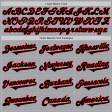 Load image into Gallery viewer, Custom Gray Black-Red Authentic Two Tone Baseball Jersey
