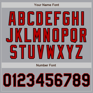Custom Gray Black-Red Authentic Two Tone Baseball Jersey