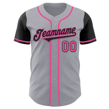 Load image into Gallery viewer, Custom Gray Black-Pink Authentic Two Tone Baseball Jersey
