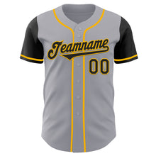 Load image into Gallery viewer, Custom Gray Black-Gold Authentic Two Tone Baseball Jersey
