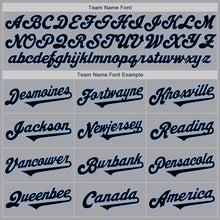 Load image into Gallery viewer, Custom Gray Black-Light Blue Authentic Two Tone Baseball Jersey
