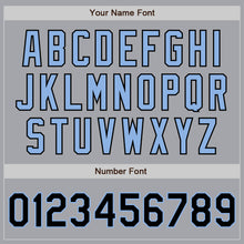 Load image into Gallery viewer, Custom Gray Black-Light Blue Authentic Two Tone Baseball Jersey
