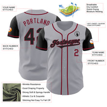 Load image into Gallery viewer, Custom Gray Black-Crimson Authentic Two Tone Baseball Jersey
