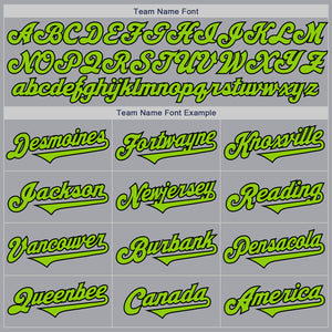 Custom Gray Neon Green-Black Authentic Two Tone Baseball Jersey