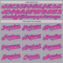 Load image into Gallery viewer, Custom Gray Pink-Purple Authentic Two Tone Baseball Jersey
