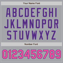 Load image into Gallery viewer, Custom Gray Pink-Purple Authentic Two Tone Baseball Jersey
