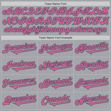 Load image into Gallery viewer, Custom Gray Pink-Kelly Green Authentic Two Tone Baseball Jersey
