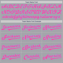 Load image into Gallery viewer, Custom Gray Pink-Light Blue Authentic Two Tone Baseball Jersey
