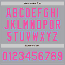 Load image into Gallery viewer, Custom Gray Pink-Light Blue Authentic Two Tone Baseball Jersey
