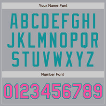 Load image into Gallery viewer, Custom Gray Pink-Teal Authentic Two Tone Baseball Jersey
