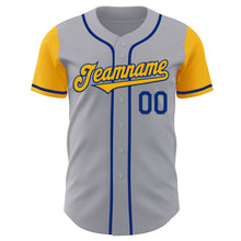 Load image into Gallery viewer, Custom Gray Gold-Royal Authentic Two Tone Baseball Jersey
