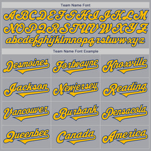 Custom Gray Gold-Royal Authentic Two Tone Baseball Jersey
