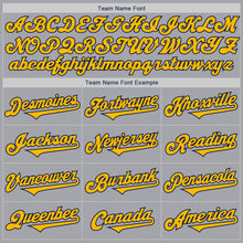 Load image into Gallery viewer, Custom Gray Gold-Navy Authentic Two Tone Baseball Jersey
