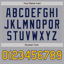 Load image into Gallery viewer, Custom Gray Gold-Navy Authentic Two Tone Baseball Jersey
