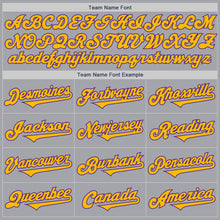 Load image into Gallery viewer, Custom Gray Gold-Purple Authentic Two Tone Baseball Jersey
