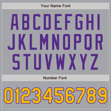Load image into Gallery viewer, Custom Gray Gold-Purple Authentic Two Tone Baseball Jersey
