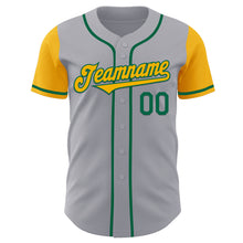 Load image into Gallery viewer, Custom Gray Gold-Kelly Green Authentic Two Tone Baseball Jersey
