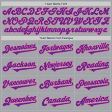Load image into Gallery viewer, Custom Gray Purple-Pink Authentic Two Tone Baseball Jersey
