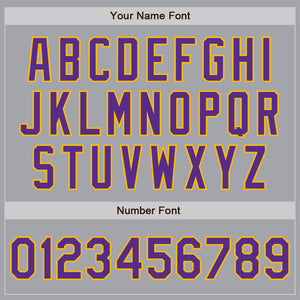 Custom Gray Purple-Gold Authentic Two Tone Baseball Jersey