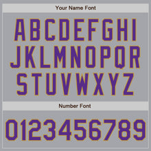 Load image into Gallery viewer, Custom Gray Purple-Old Gold Authentic Two Tone Baseball Jersey
