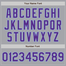 Load image into Gallery viewer, Custom Gray Purple-Light Blue Authentic Two Tone Baseball Jersey
