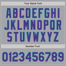 Load image into Gallery viewer, Custom Gray Purple-Teal Authentic Two Tone Baseball Jersey
