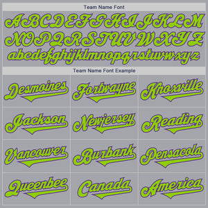 Custom Gray Neon Green-Purple Authentic Two Tone Baseball Jersey