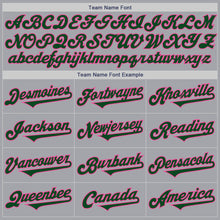 Load image into Gallery viewer, Custom Gray Green-Pink Authentic Two Tone Baseball Jersey
