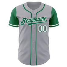 Load image into Gallery viewer, Custom Gray Kelly Green-White Authentic Two Tone Baseball Jersey
