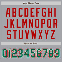 Load image into Gallery viewer, Custom Gray Kelly Green-Red Authentic Two Tone Baseball Jersey
