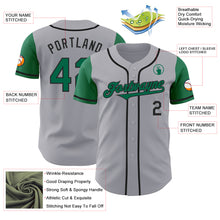 Load image into Gallery viewer, Custom Gray Kelly Green-Black Authentic Two Tone Baseball Jersey
