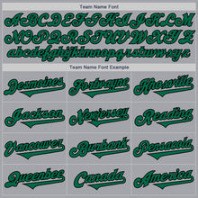 Load image into Gallery viewer, Custom Gray Kelly Green-Black Authentic Two Tone Baseball Jersey
