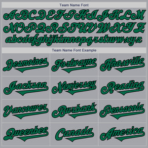 Custom Gray Kelly Green-Black Authentic Two Tone Baseball Jersey