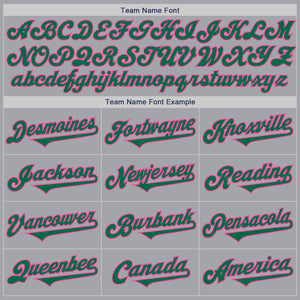 Custom Gray Kelly Green-Pink Authentic Two Tone Baseball Jersey