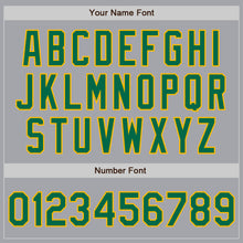 Load image into Gallery viewer, Custom Gray Kelly Green-Gold Authentic Two Tone Baseball Jersey
